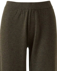 Kinross Women's Cashmere Straight-Leg Pant in loden - women's pants - detail view