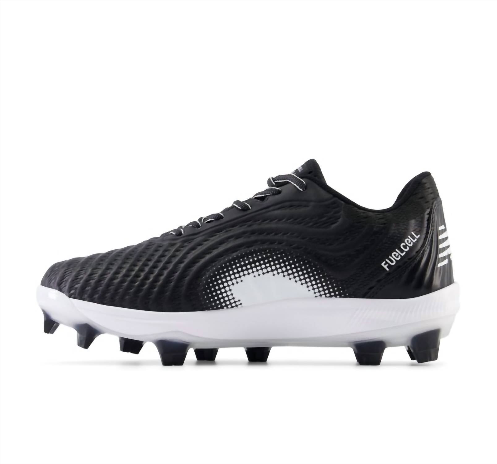 New Balance Unisex Fuelcell 4040v7 Molded Cleat Athlethic Shoes in black - men's shoe - detail view