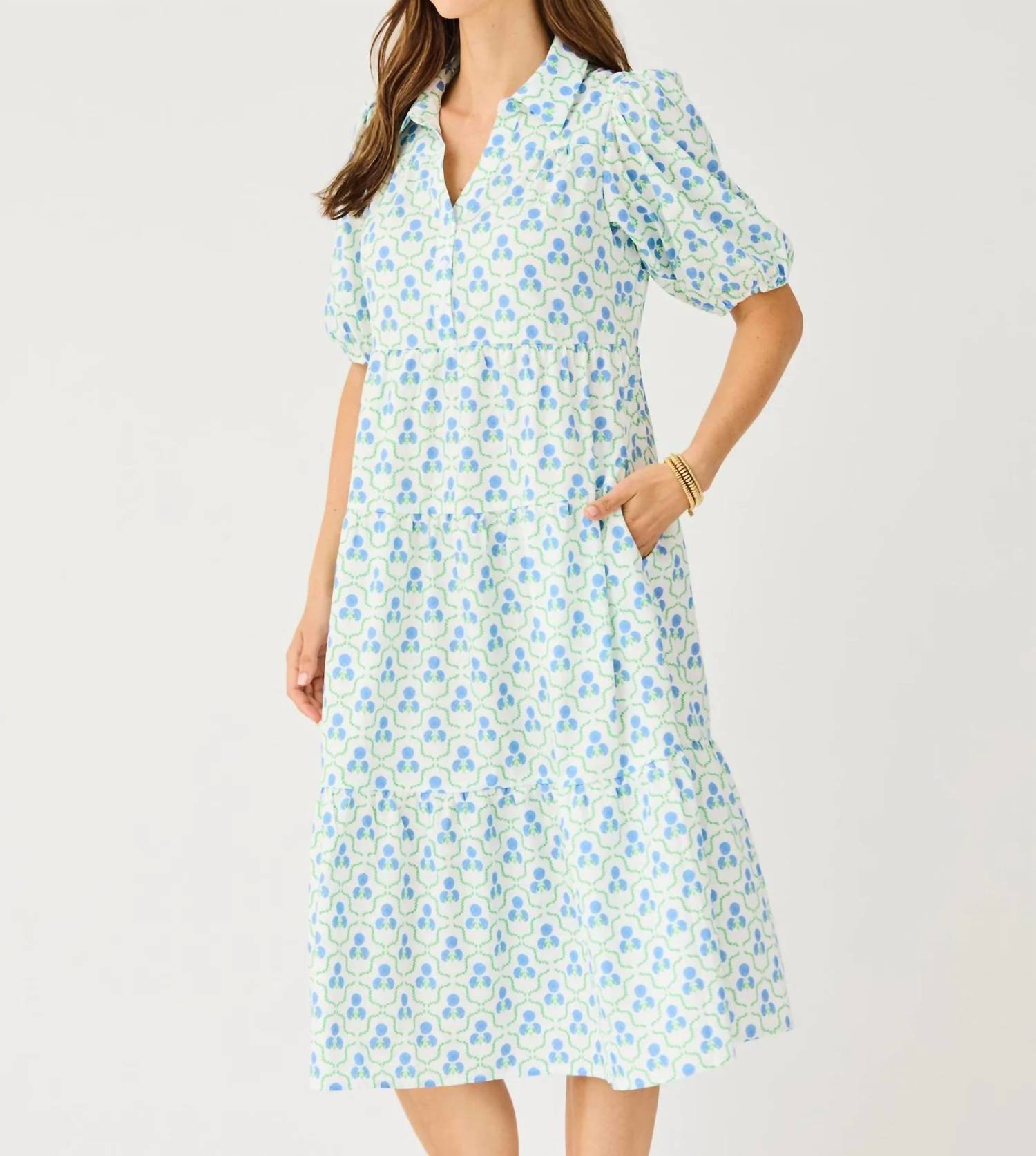 Mary Square - Eloise Sweetbriar Lattice Midi Dress