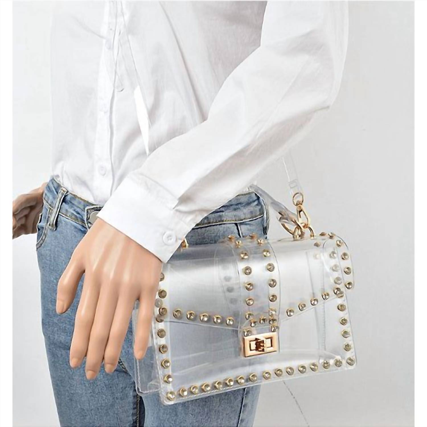 3Am By H&D Accessories - Women's Rhinestone Studded Crossbody Stadium Bag