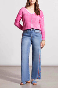 Tribal - Brooke Hugging Wide Leg Jeans With Embroidery