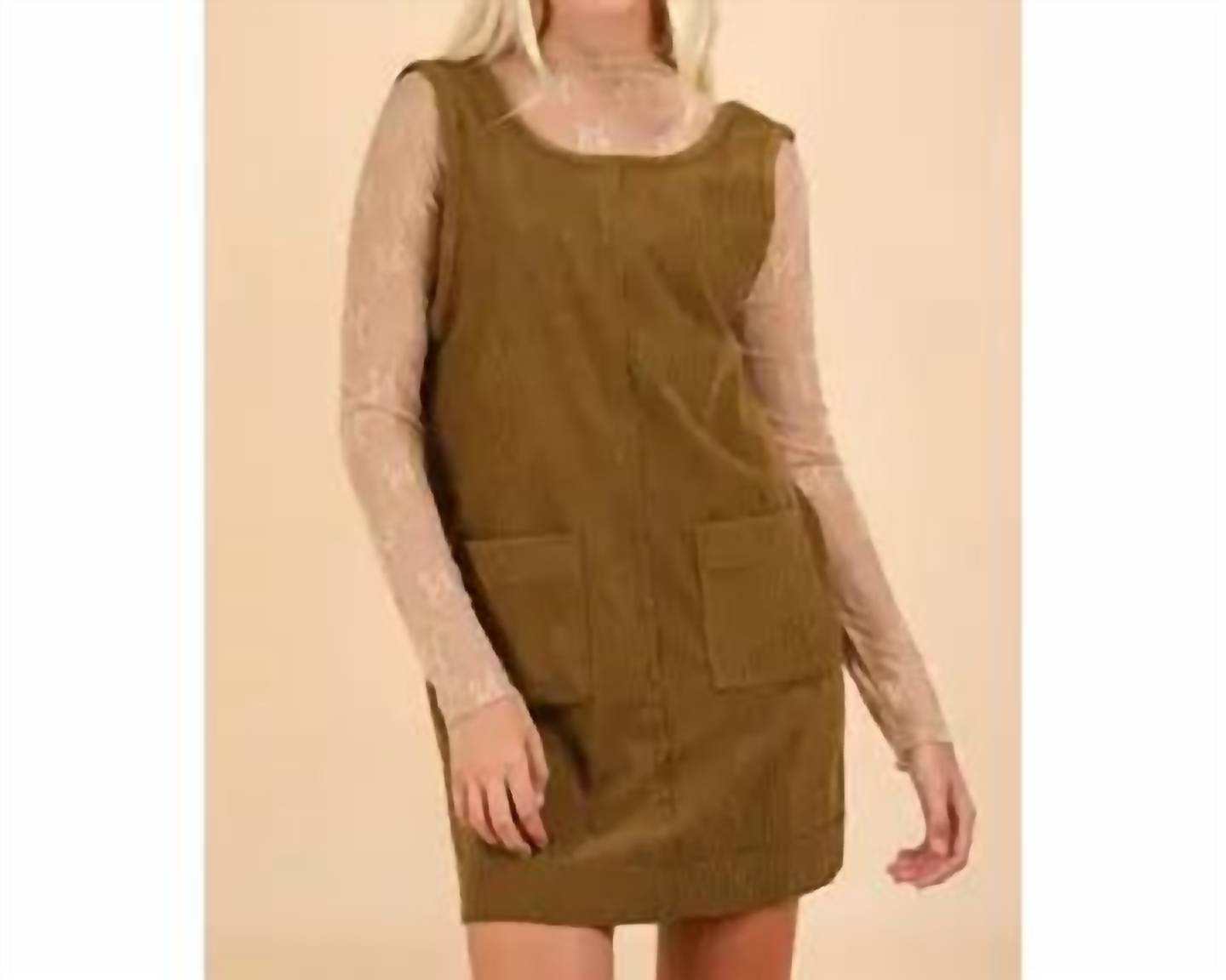 Very J - Corduroy Low Back Mini Dress