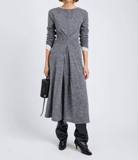 Proenza Schouler White Label Sai Wool Jersey Midi Dress in grey melange - women's dress