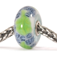 Trollbeads Women's Flax Glass Bead Charm in blue green - women's jewelry - detail view