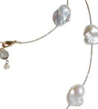 Bittersweet Designs Women's Hefty Pearl Spacer Necklace in white - women's jewelry - detail view