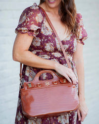 Caroline Hill Women's Savannah Handbag in saddle - women's bag - alternate view