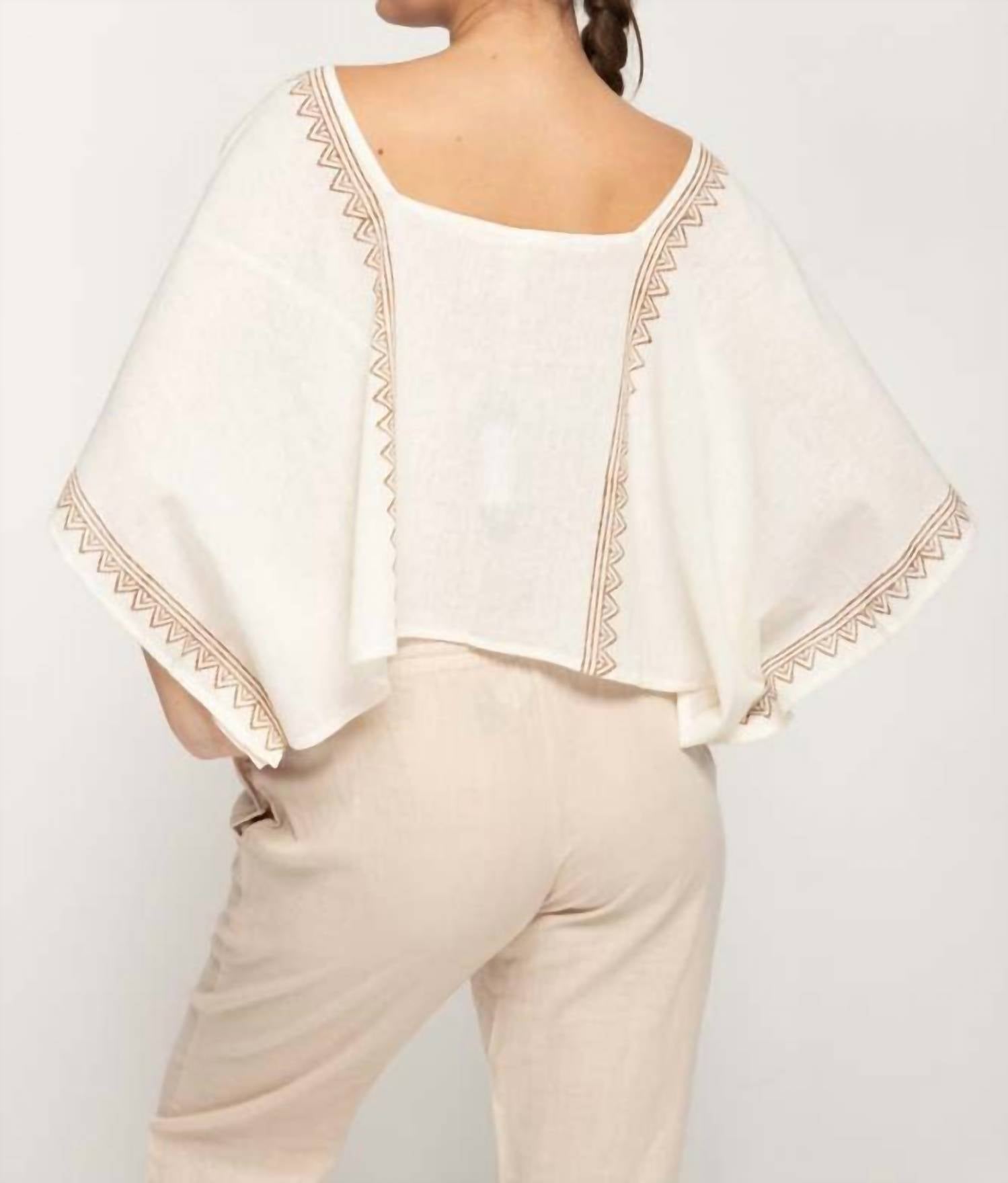 Nikky Apparels - Geometric Trim Cropped Top