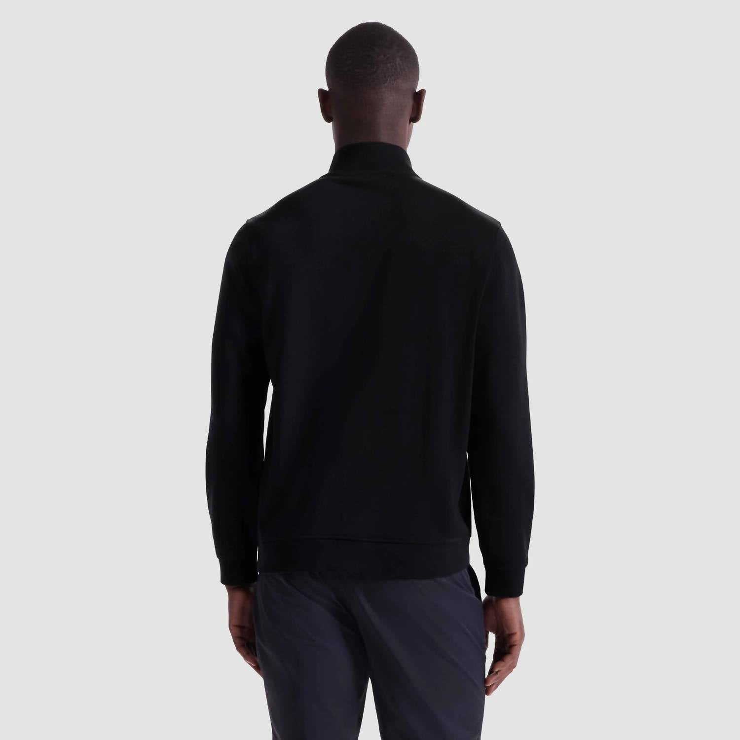 Bugatchi Uomo Textured 1/4 Zip Knit Pullover in black - men's sweater - view 4