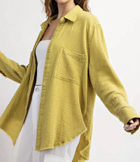 Ee:Some - Mineral Washed Cotton Gauze Top