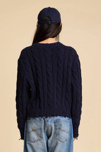 Denimist - V-neck Cable Sweater