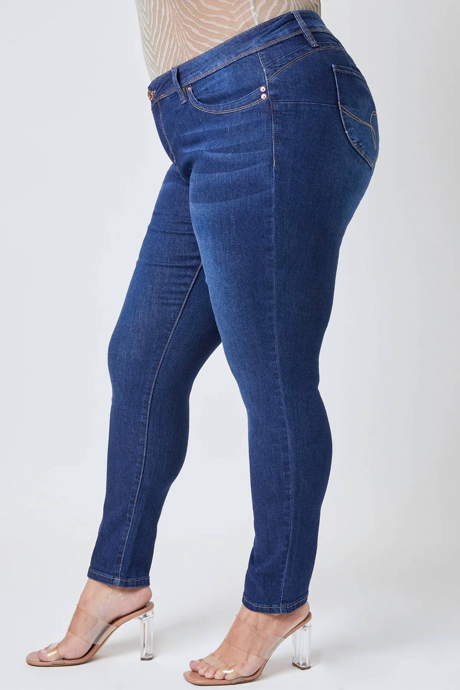 Ymi - Wannabettabutt 2 Button Roll Cuff Ankle Jeans - Plus
