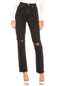 AGOLDE Cherie High Rise Straight Jeans in black - women's jeans