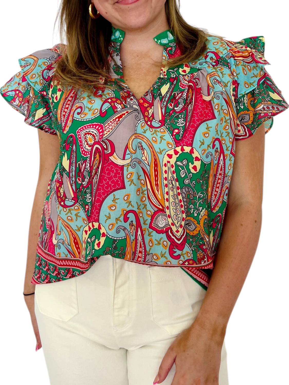 Joy Joy - Aelia Flutter Sleeves Top