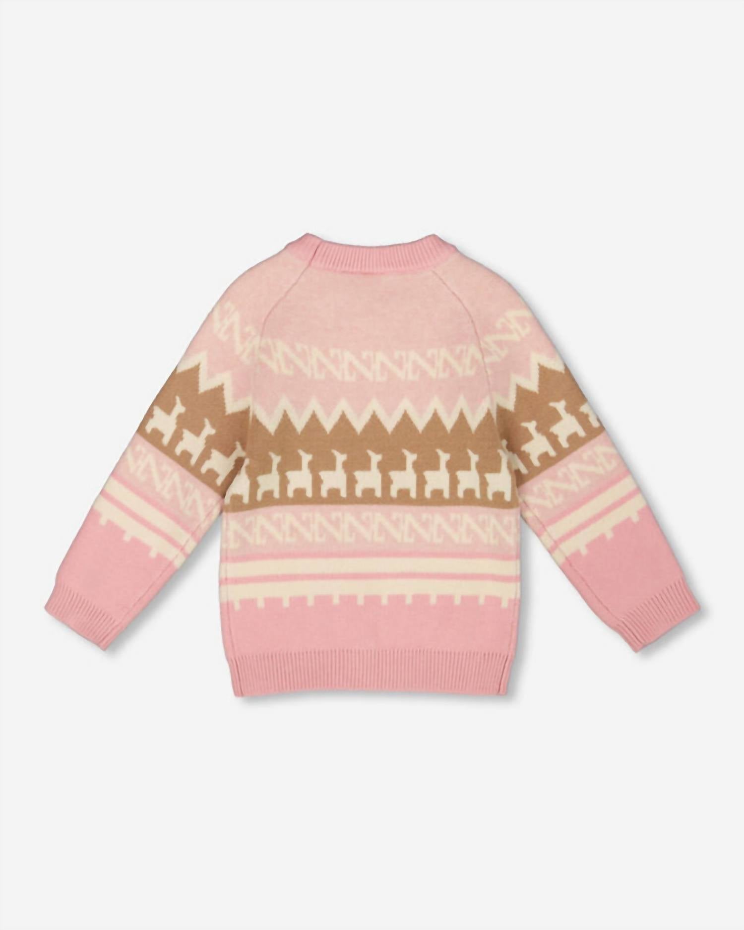Deux Par Deux - Kid's Llama Jacquard Sweater