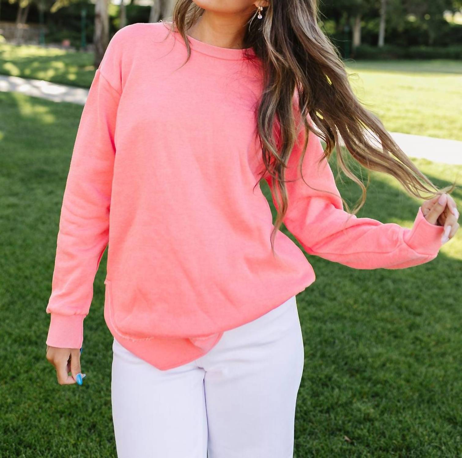 Michelle Mae Denise Sweatshirt in coral - women's top - alternate view