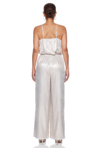 GREYLIN Ellysa Metallic Wide Leg Pant in silver - women's pants - alternate view
