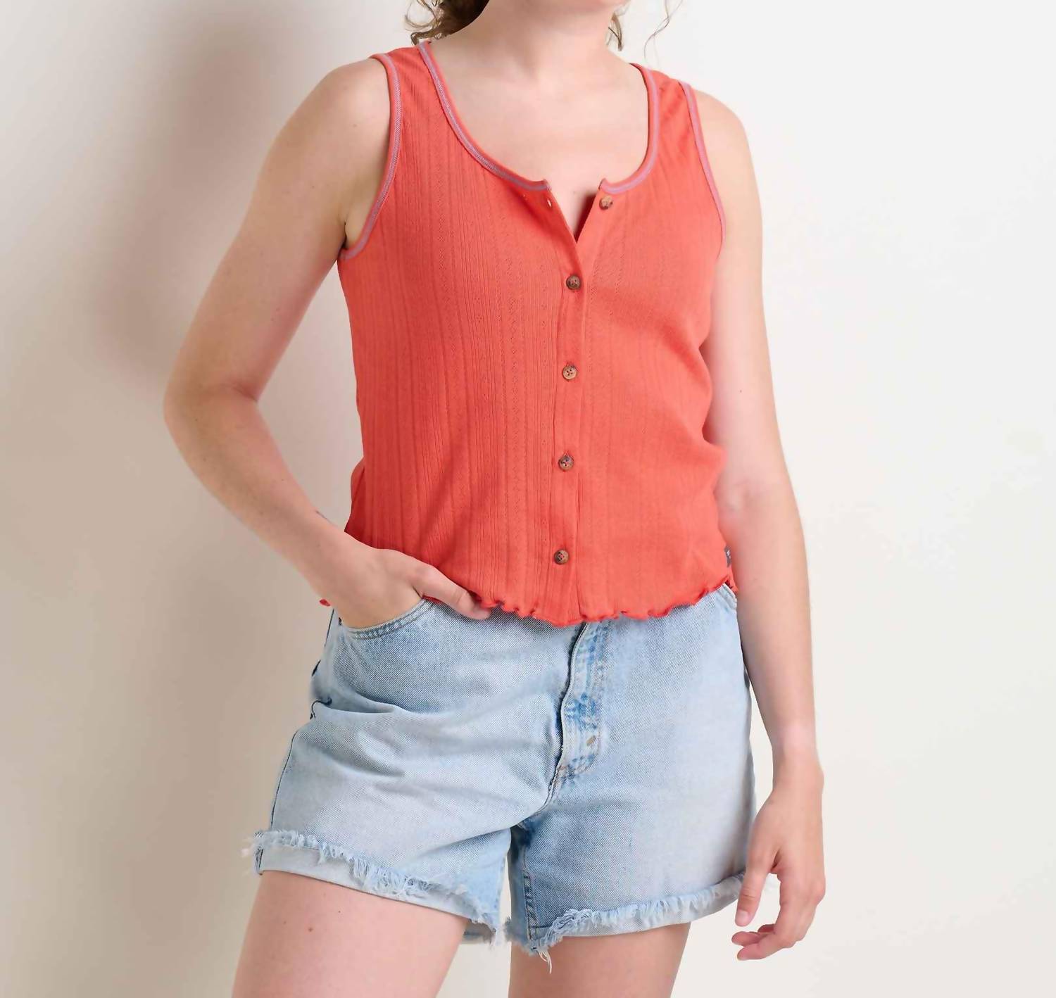 Toad&Co - Foothill Pointelle Button Tank Top