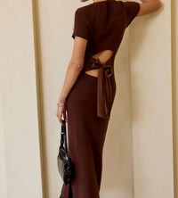 Le Lis - Blakely Back Tie Sweater Midi Dress