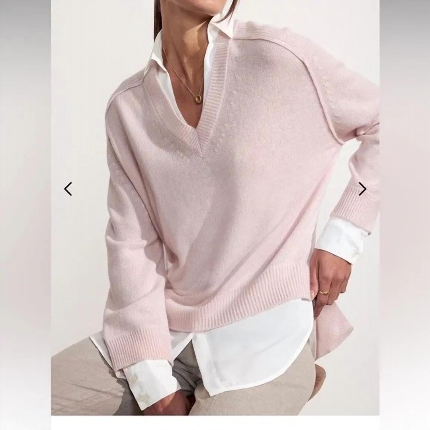 Brochu Walker - V-NECK LAYERED PULLOVER