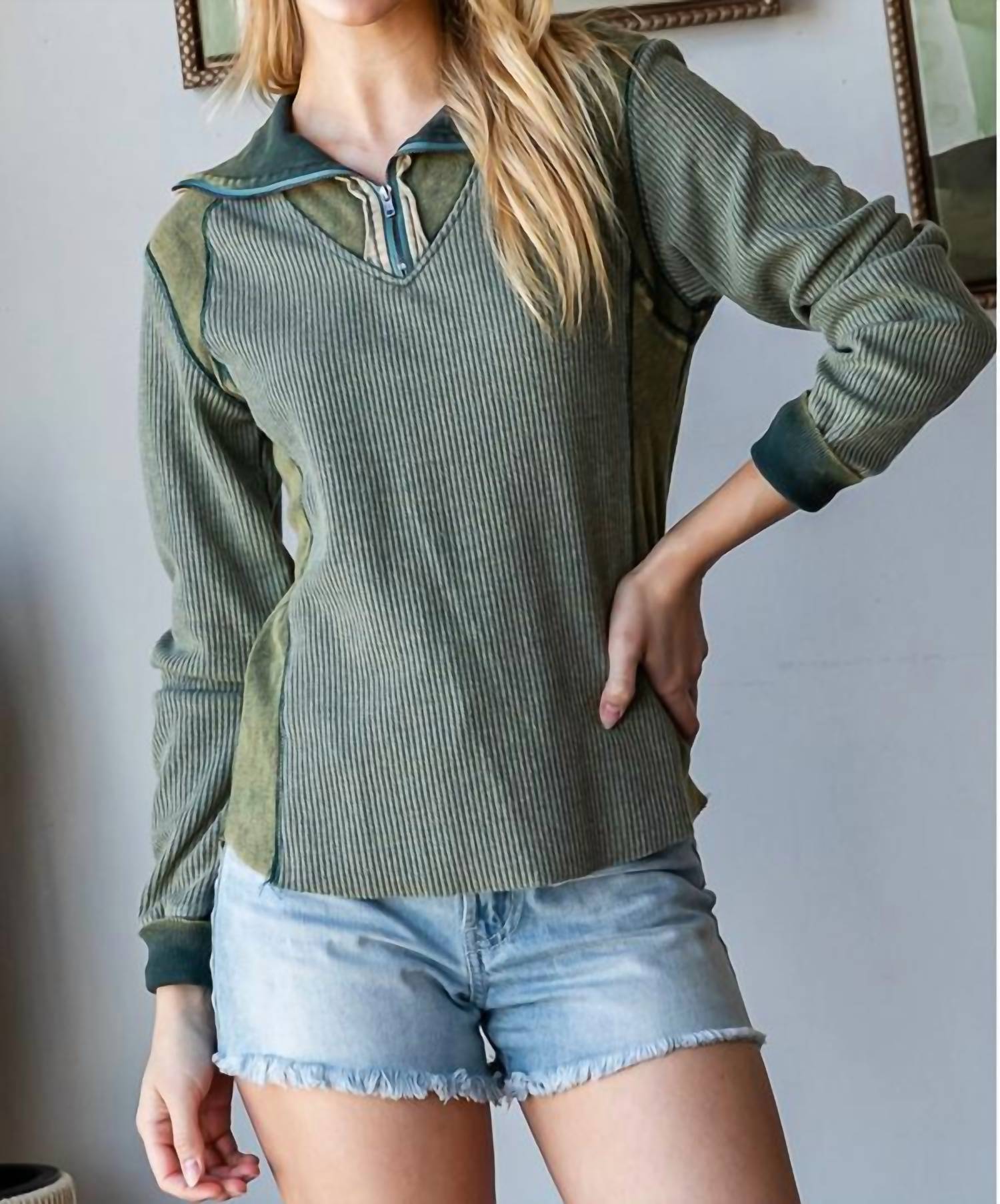 Oli & Hali - Rustic Rib Henley Top
