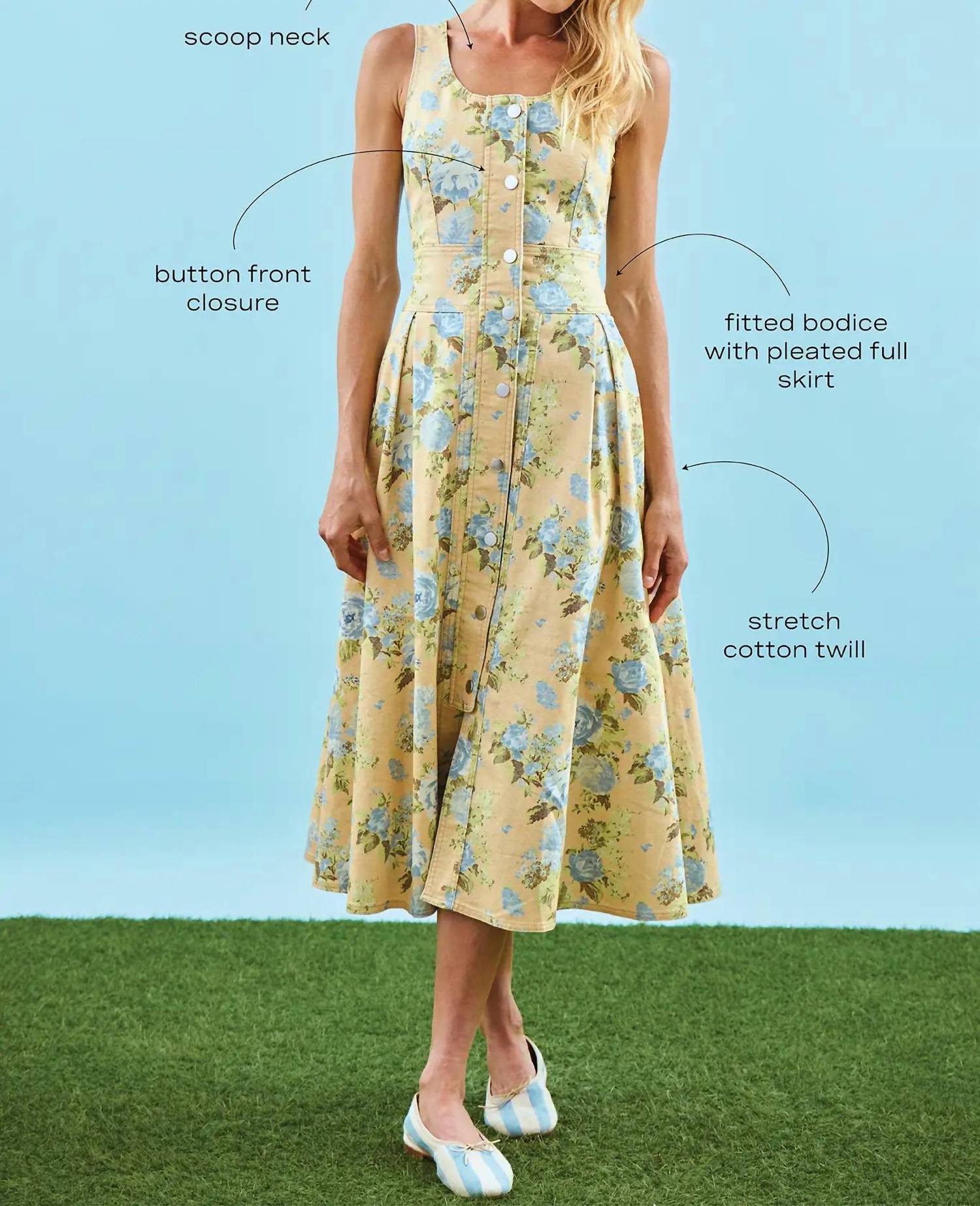 Hunter Bell - Thompson Sleeveless Denim Midi Dress