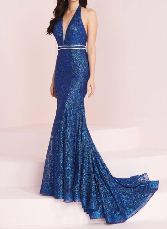 Panoply - Women's Low V Neck Prom Dress