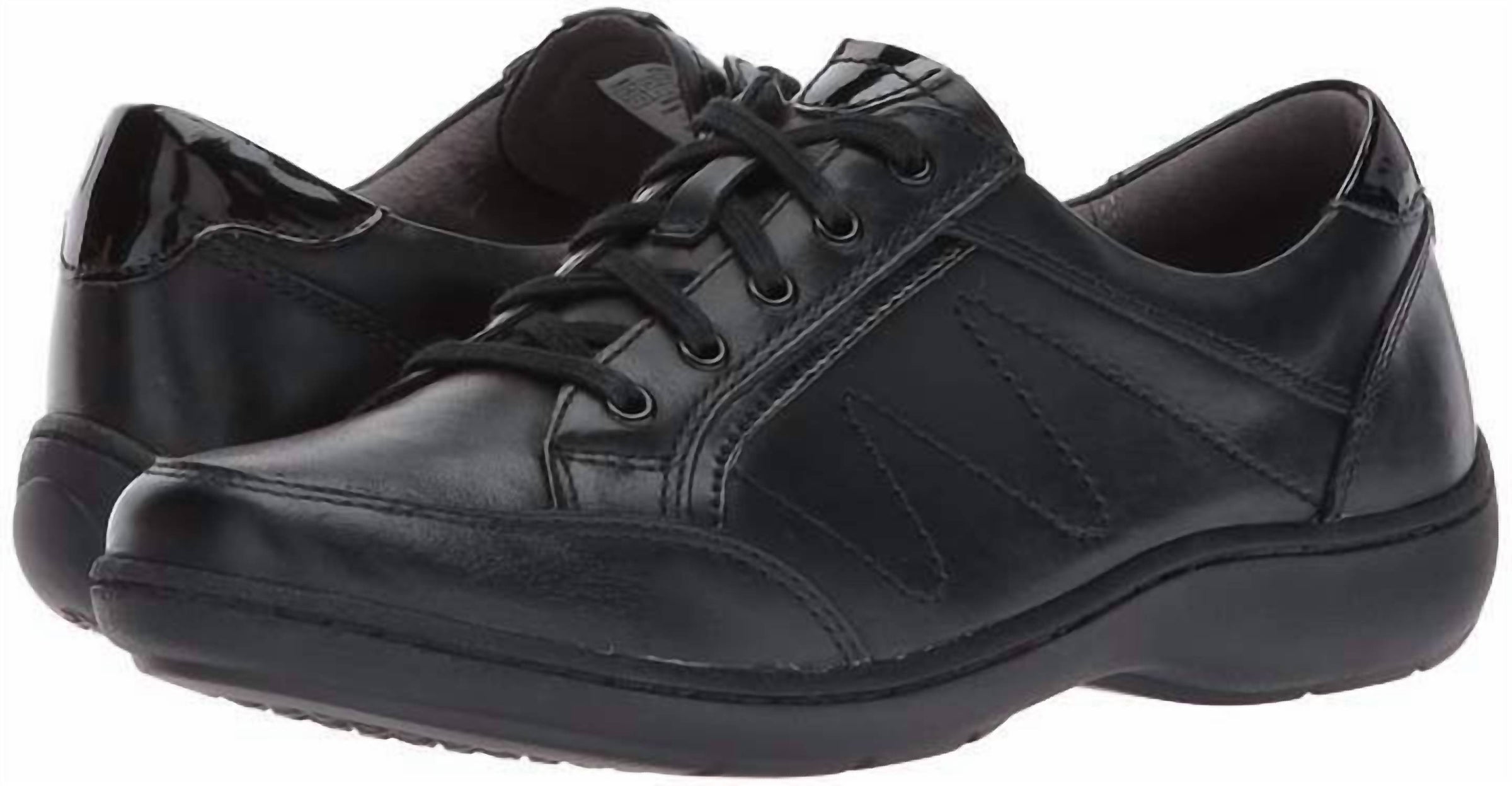 Aravon Women's Bromly Oxford Sneaker in black - women's sneaker - detail view