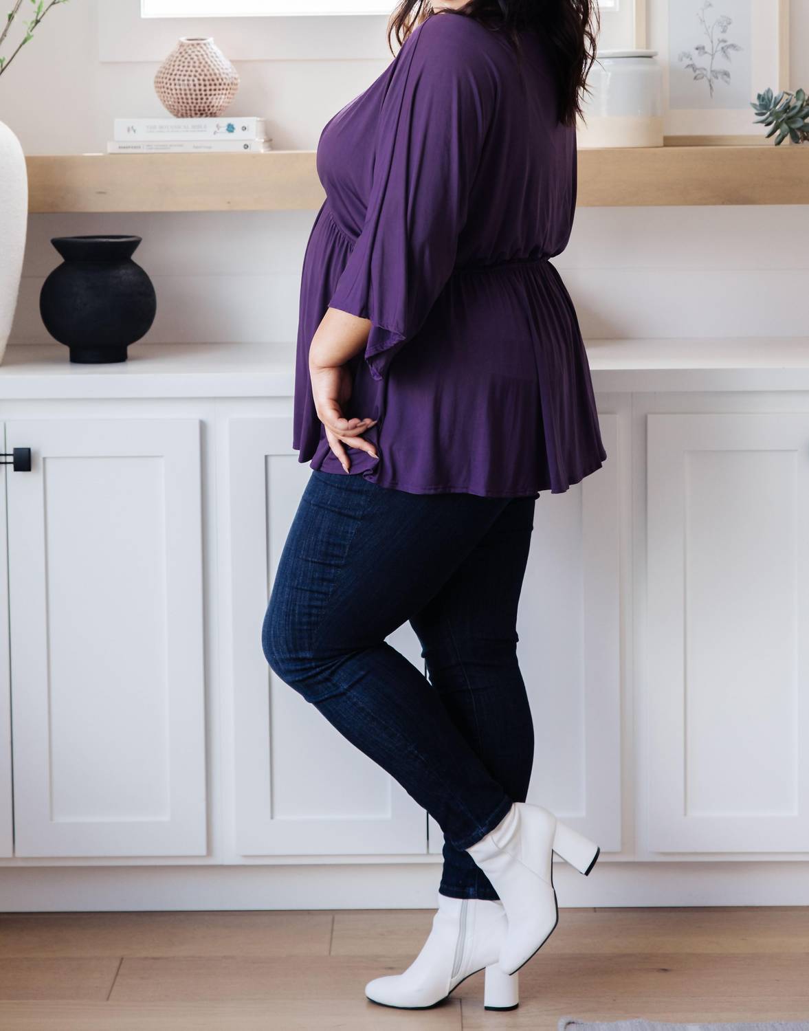 White Birch - Love On The Line V-Neck Peplum Blouse
