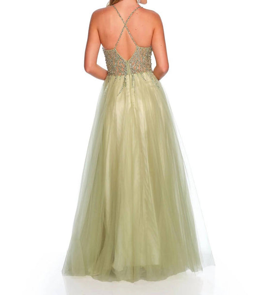 Dave & Johnny - Dazzling Sequined Top Prom Dress