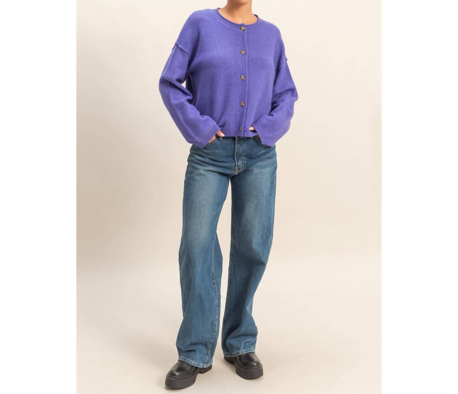 Hyfve - Pop Of Color Cardigan Sweater