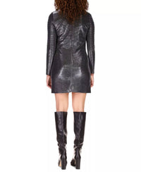 Sanctuary Shimmering Night Disco Cutout Metallic Mini Dress in black - women's dress - detail view