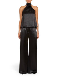 Amanda Uprichard Fontana Sleeveless Top in black - women's blouse - detail view