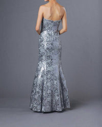 ALYCE PARIS Strapless Mermaid Prom Dress in silver - women's dress - detail view