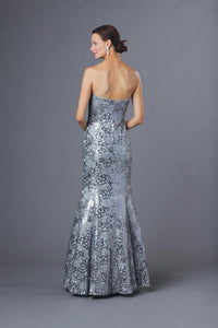ALYCE PARIS Strapless Mermaid Prom Dress in silver - women's dress - alternate view