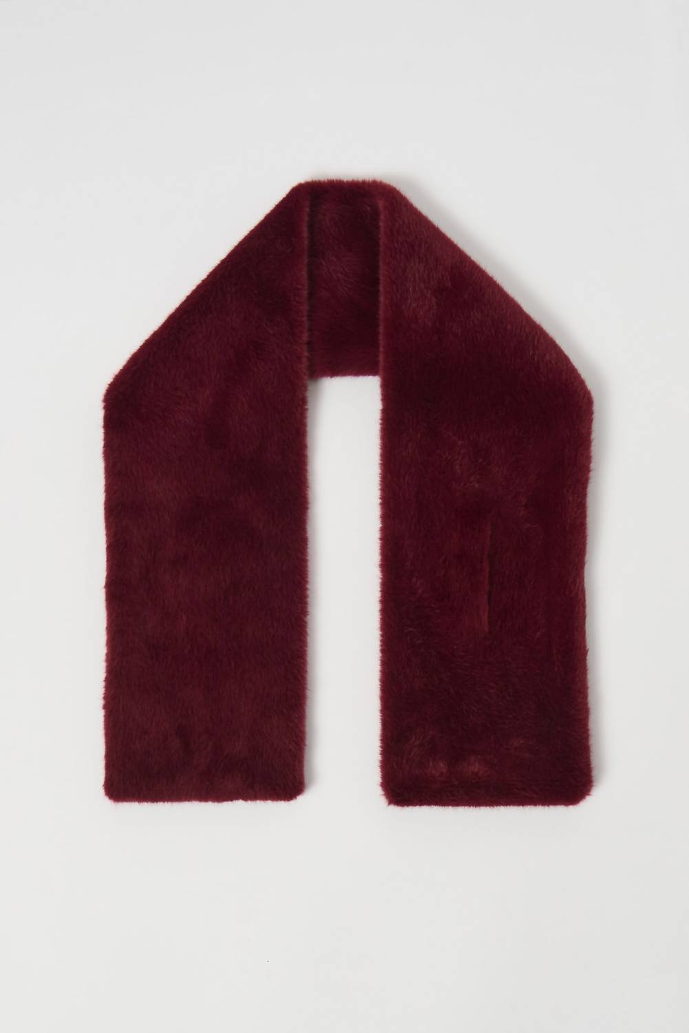 Joseph Ribkoff Faux Fur Pull Through Scarf in merlot - women's scarf - alternate view