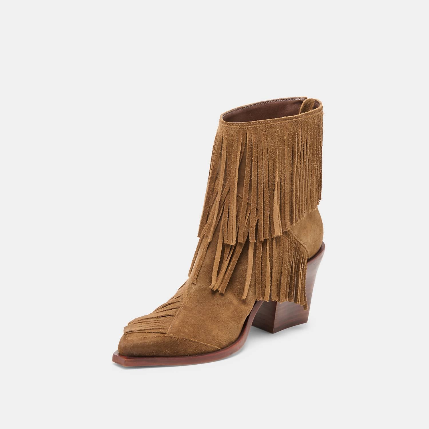 Dolce Vita Women's Torey Fringe Bootie in chestnut suede - women's shoe - alternate view