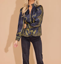 Alden Adair Phoebe Long Sleeve Top in pouncing panther 1 - women's blouse - view 6
