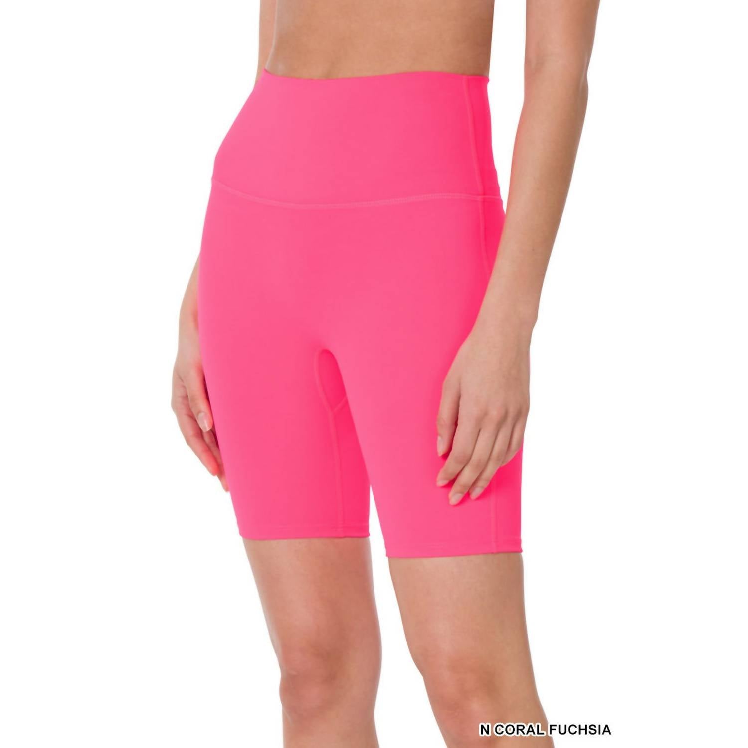 Zenana - High Rise Wide Waistband Biker Shorts