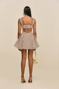 cult gaia Banks Mini Dress in saddle stripe - women's dress - alternate view