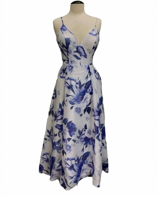 ANNE ASYMMETRICAL FLORAL GOWN