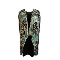 Adore - Hand Painted High Low Checkered Cardigan