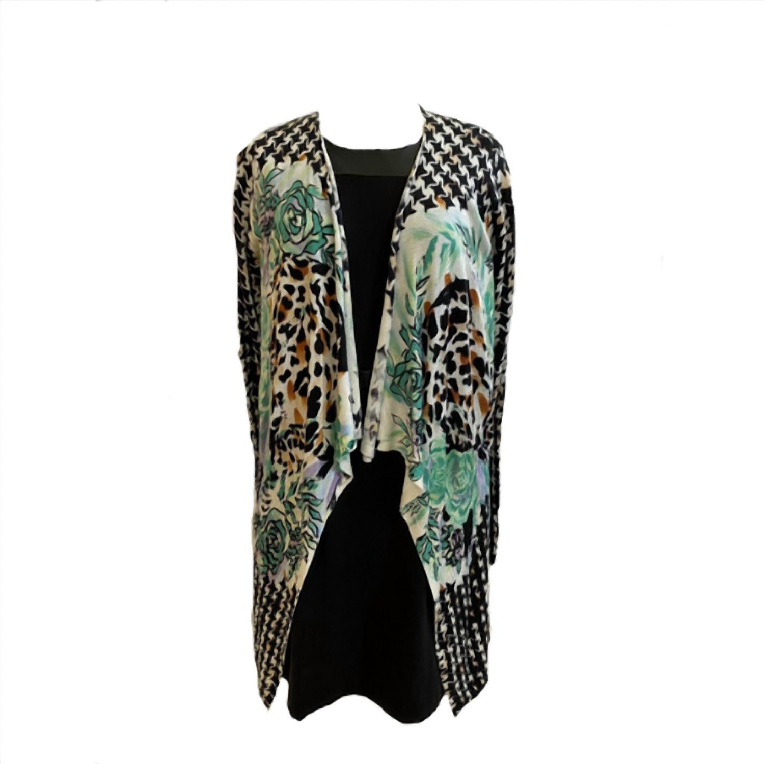 Adore - Hand Painted High Low Checkered Cardigan