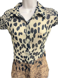 Michael K Women's Aurelia Sheer Top in multi - women's t-shirt - detail view