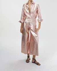 Lanhtropy - Culotte Metallic Linen Pants