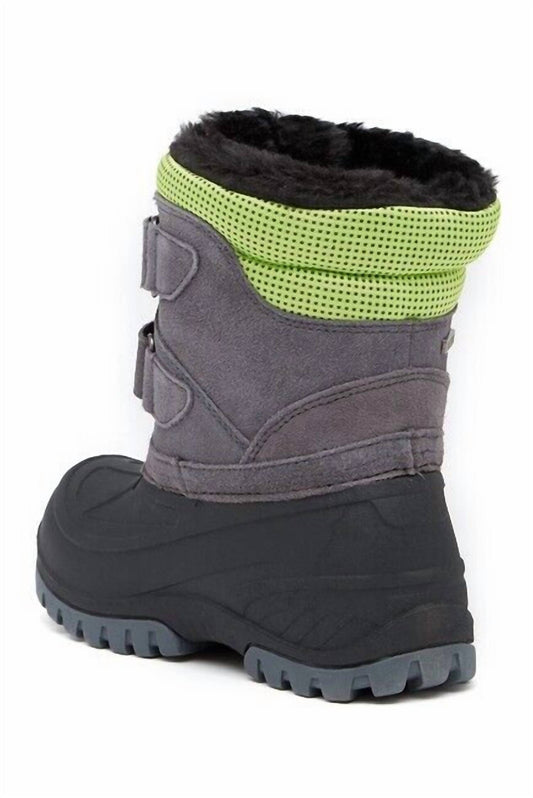 Khombu - Kids Youth Snowbank Faux Fur Suede Rubber Boots