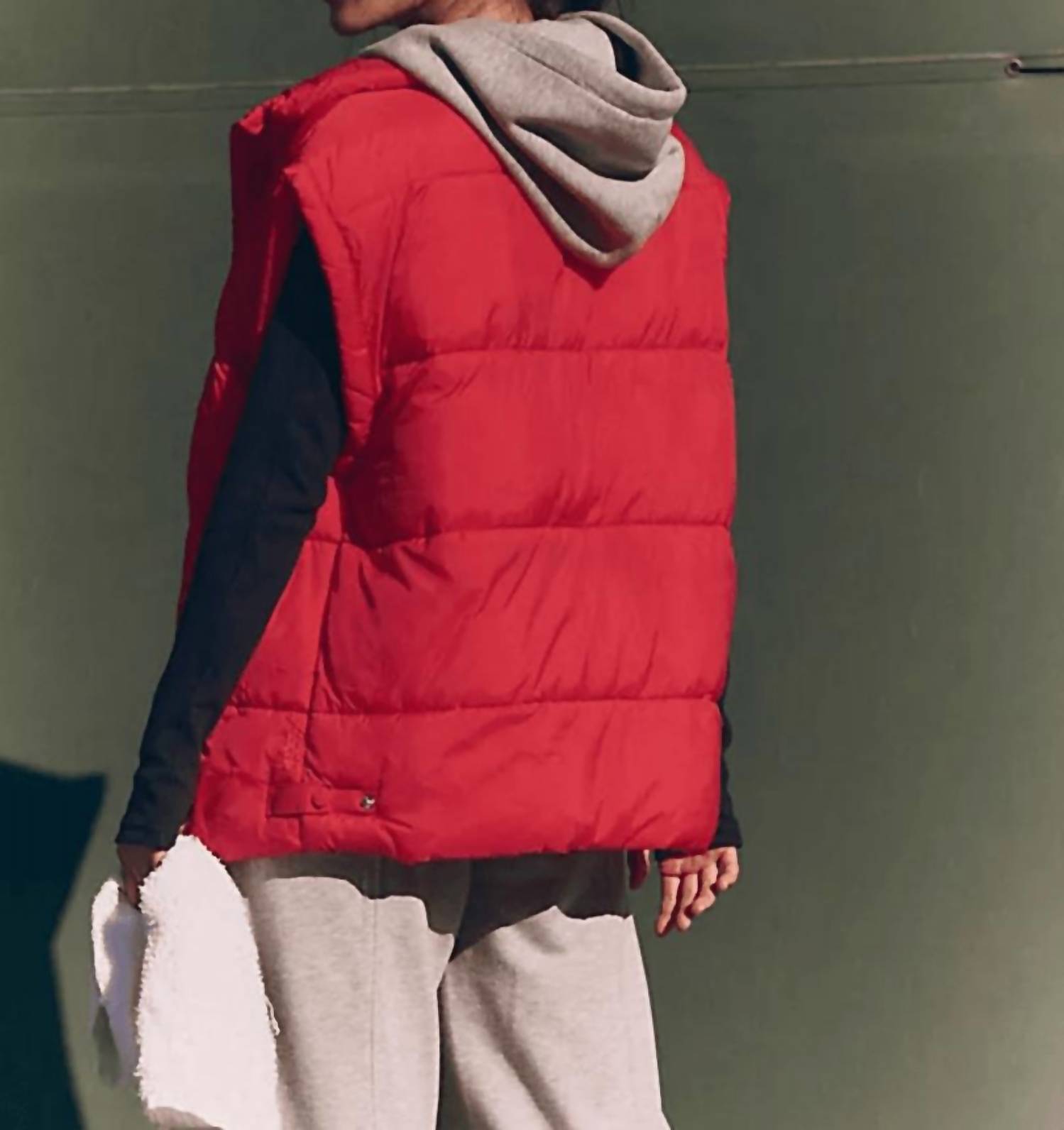 Free People In A Bubble Puffer Vest in a bubble puffer vest in winterberry - women's jacket - detail view