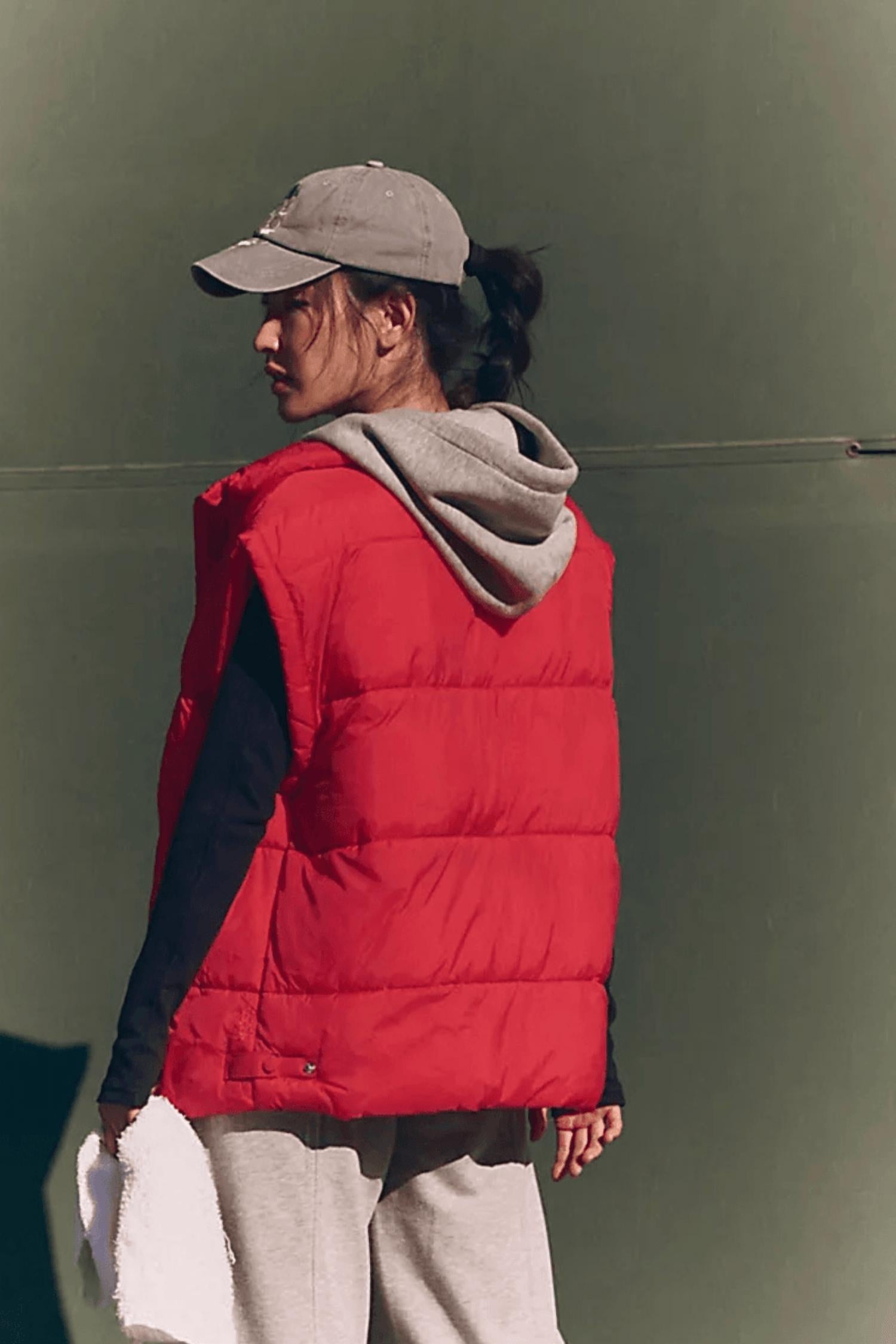 Free People In A Bubble Puffer Vest in a bubble puffer vest in winterberry - women's jacket - alternate view