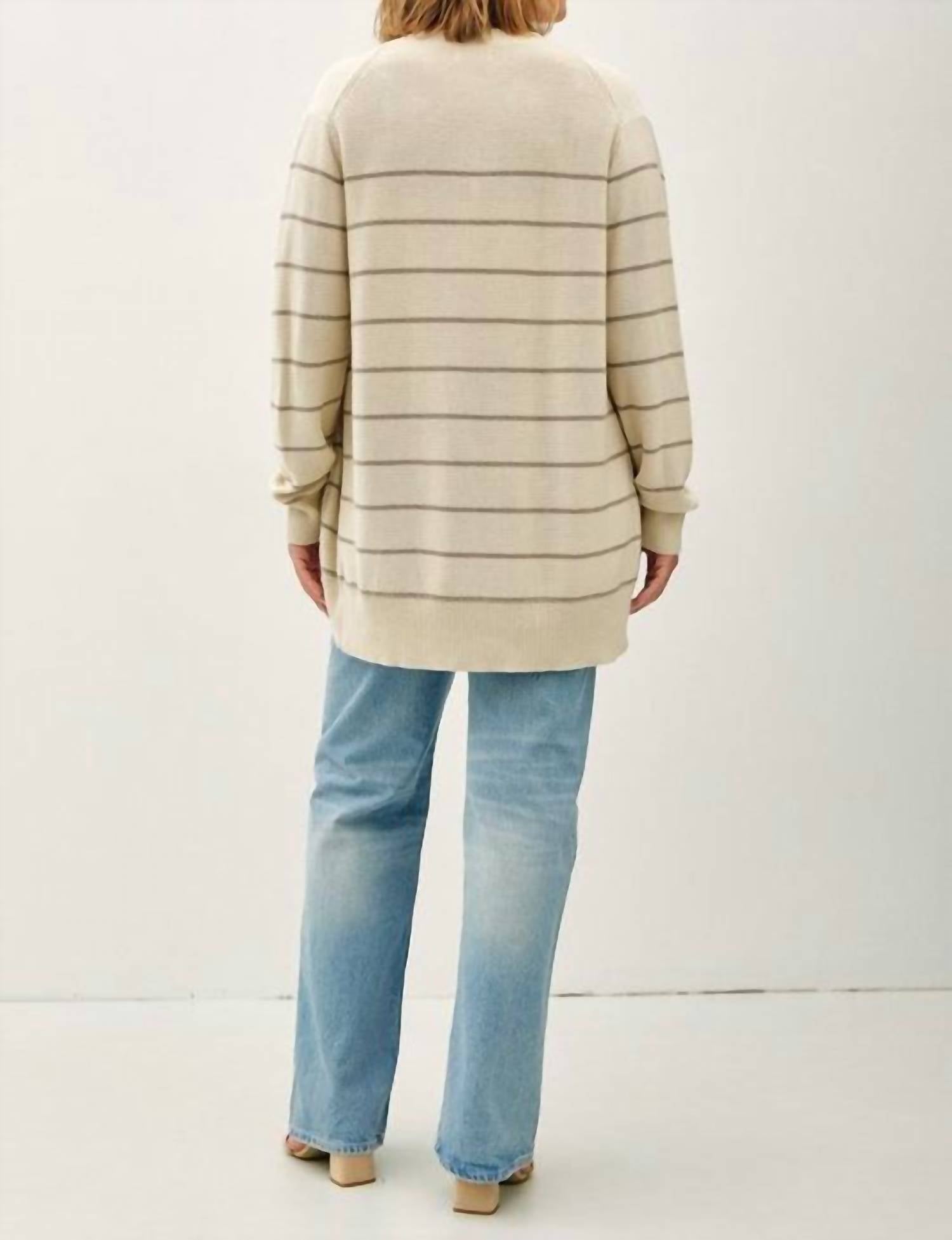 Be Cool - Striped Open-front Cardigan Curvy