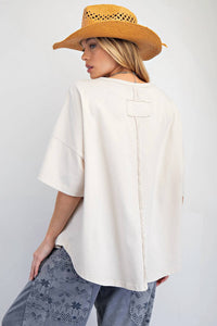 Easel - Western Graphic Mineral Washed Knit Top