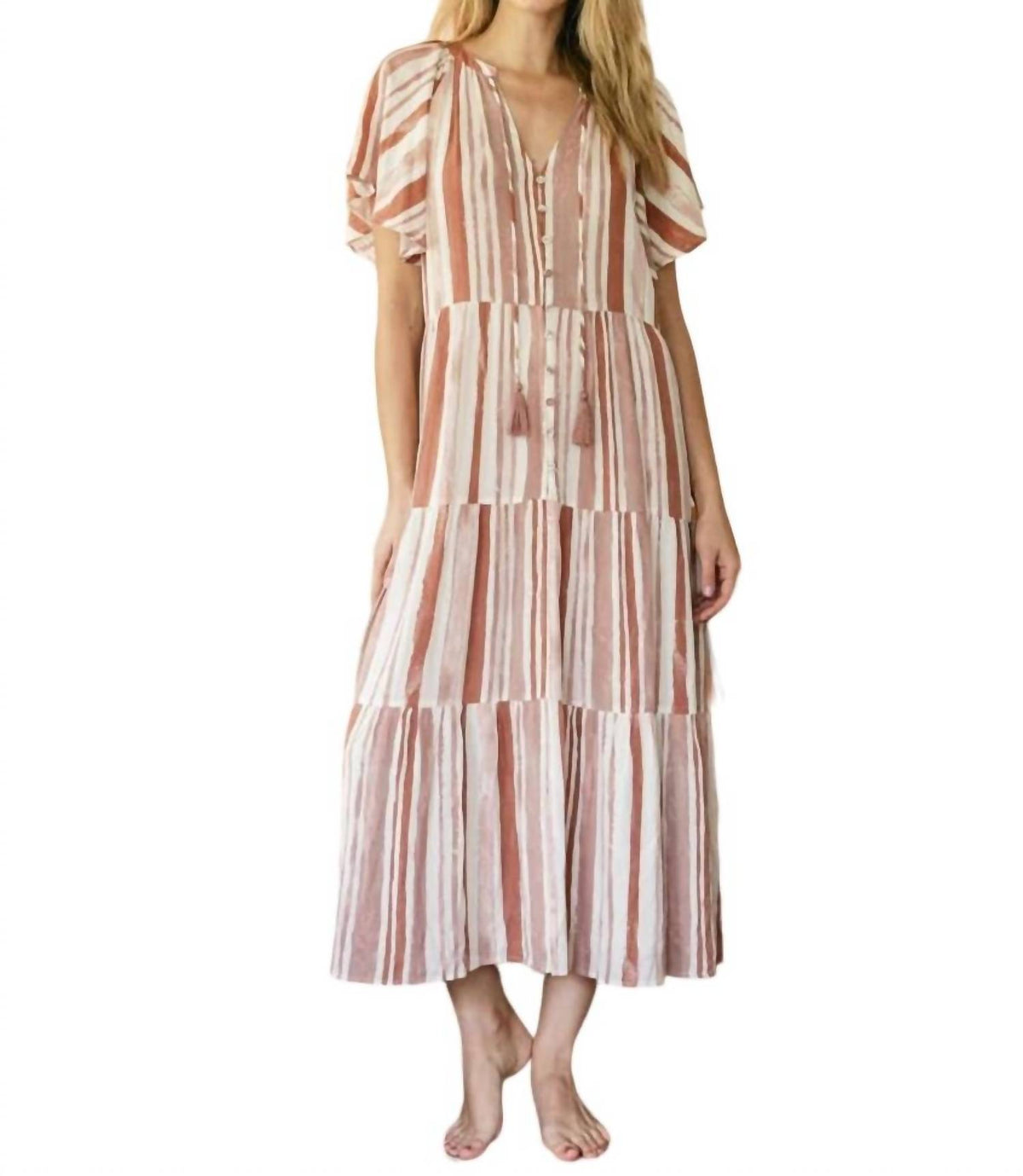 Blue B - Striped Maxi Dress